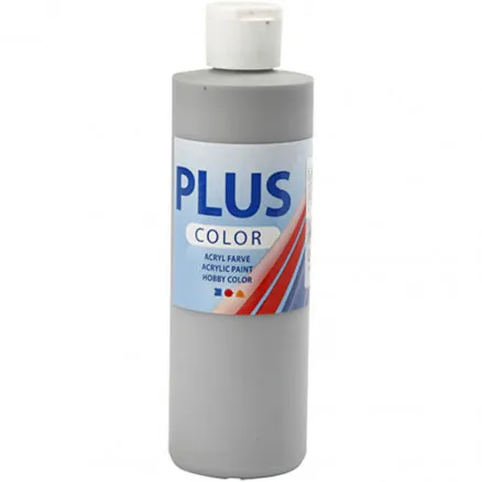 Plus Color Hobbymaling, regngrå, 250 ml/1 fl.