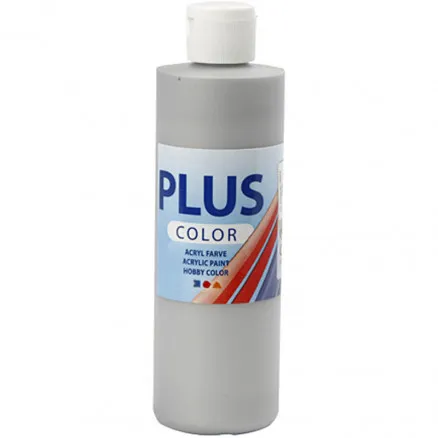 Plus Color Hobbymaling, Sølv, 250 ml/1 flaske