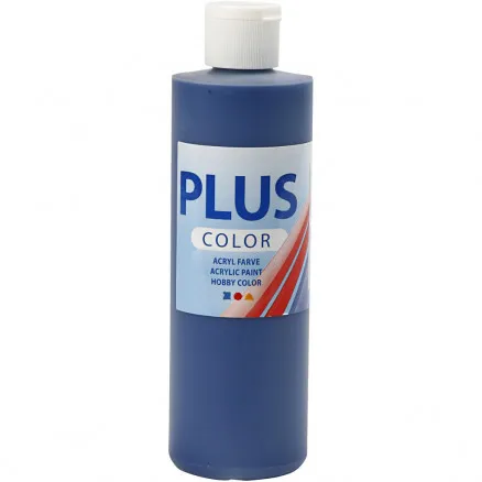 Plus Color Hobbymaling, marineblå, 250 ml/1 flaske