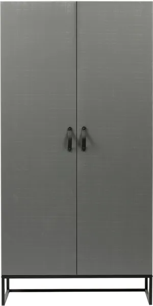 Morris, garderobeskap, grå, H195x100x53 cm, furutre