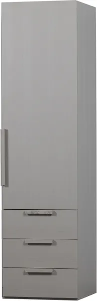 Rens, garderobeskap, grå, H210x55x58 cm, valnøtt