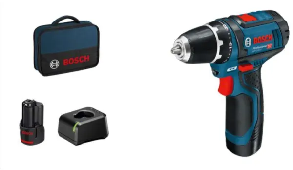 Bosch 12V Drill Skrutrekker GSR 12V-15 2X2,0AH 1XGAL 12V-20 BAG